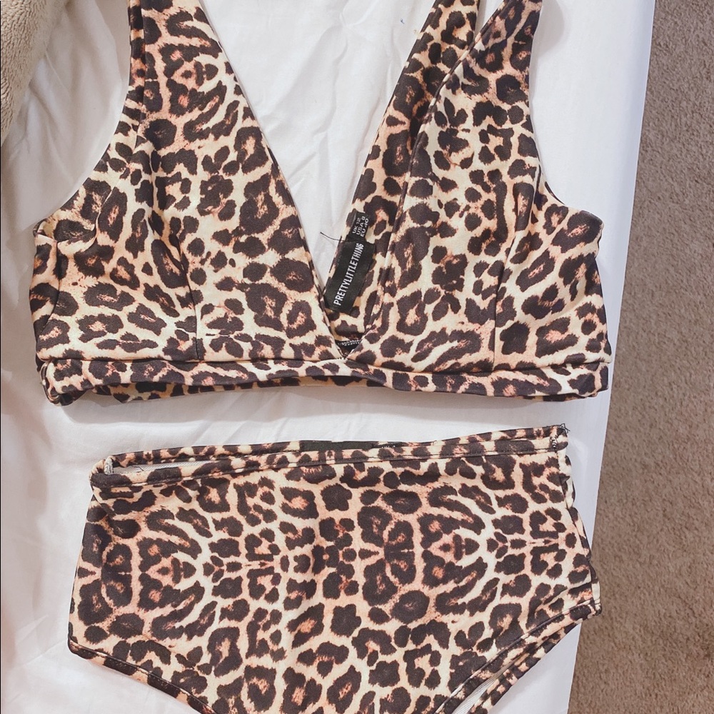 Leopard high waisted bikini pretty little thing